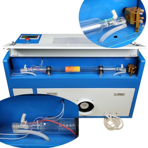 50w co2 laser engraving machine cutter up down platform auxiliary rotary device for sale
