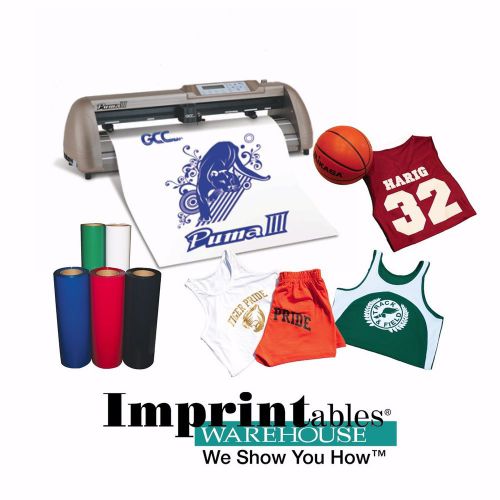 Vinyl cutter package 24&#034; gcc puma iii and heat transfer supplies for sale