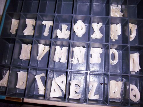 Kit heat press letters twill 2&#034; white 672 greek alphabet in org separated box for sale