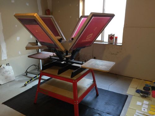 4 color 2 station screen printing press *bundle*no reserve* for sale