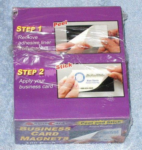 MAGNA CARD PEEL &amp; STICK BUSINESS CARD MAGNETS - NEW SEALED 100 PACK MADE IN USA