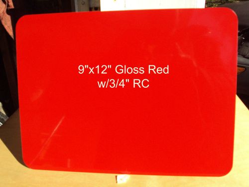 4 pcs.9&#034;  x 12&#034; .040 Gloss RED  ALUMINUM SIGN BLANKS w/3/4&#034;RC- (Utility Use).