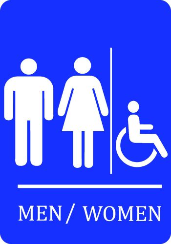 Men women bathroom unisex wheelchair accessible handicap business sign signs 106 for sale