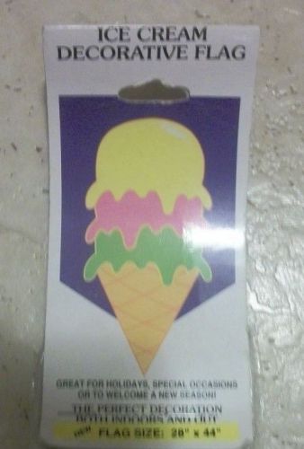 Ice Cream Cone Large Flag Banner 28&#034; x 44&#034;  Indoor/ Outdoor Great for Sweet Shop