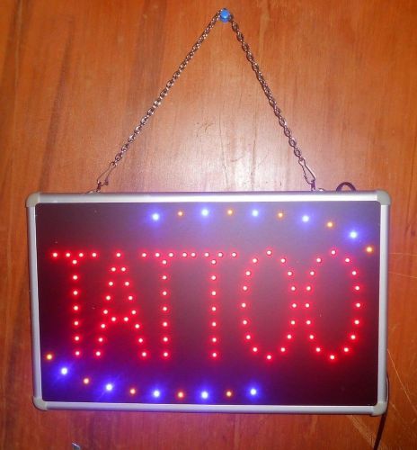 LIGHTED LED &#034;TATTOO&#034; SIGN 13&#034; X 8&#034;  W/ DRY ERASE BOARD ON BACK  NEW