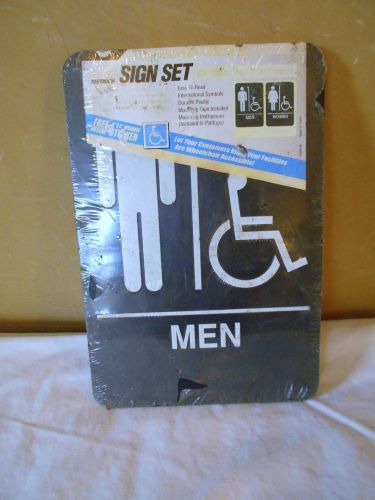 Costco ADA restroom sign set men &amp; women 9&#034; X 6{&#034; mounting tape included