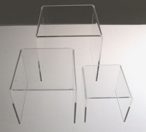 Set of  3&#034; 4&#034; &amp; 5&#034; Clear Acrylic Risers + 2&#034; free