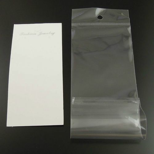120pcs White Jewelry Case Necklace Display Hanging Card With Bag Hot Sale 36889