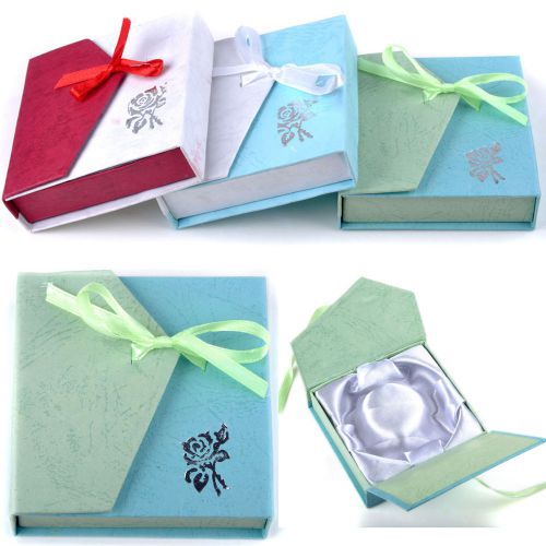 Newest Paper Square Package Bowknot Jewellery Bracelet Present Gift Box Case