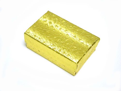 Wholesale 100 Gold Cotton Filled Jewelry Gift Boxes 2 1/2&#034; x 1 1/2&#034;