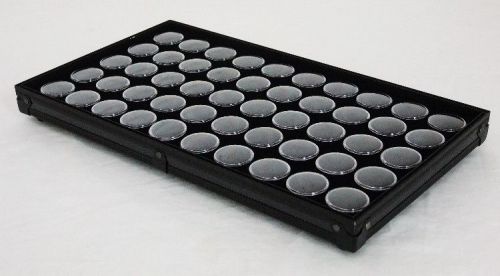 Black aluminum stackable tray with 50 black gem jars for sale