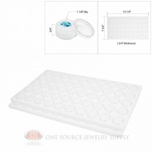 (2) 50 white gem jar foam inserts tray jewelry display organizer gemstones for sale