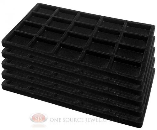 5 Black Insert Tray Liners W/ 20 Compartments Drawer Organizer Jewelry Displays