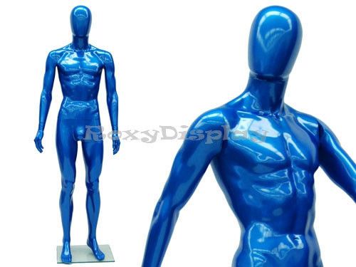 Male Unbreakable Egghead Plastic Mannequin Turnable &amp; Removable Head PS-SM1BLEG