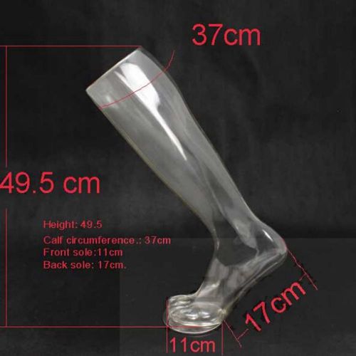 20&#039;&#039; Transparency Male Mannequin Foot Clear See Through Color Stockings Display