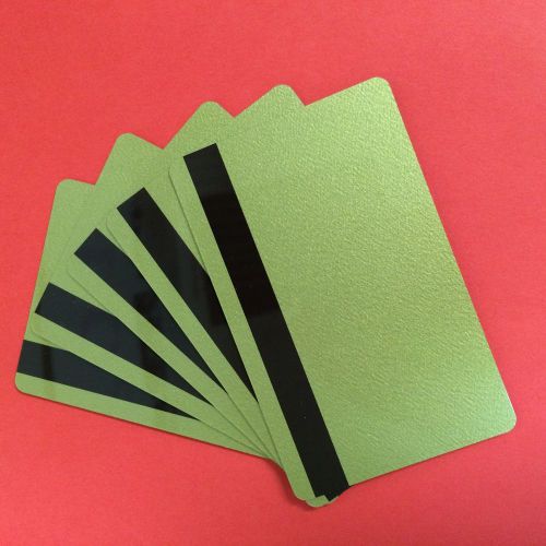5 gold pvc cards-hico mag stripe 2 track - cr80 .30 mil for id printers for sale