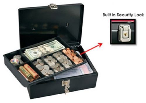 Metal Cash Box Cashier Security Safe Storage Money Coin Shop Tray Deposit Drawer