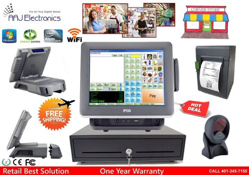 Restaurant/ retail pos, all-in-one point of sale complete system for sale