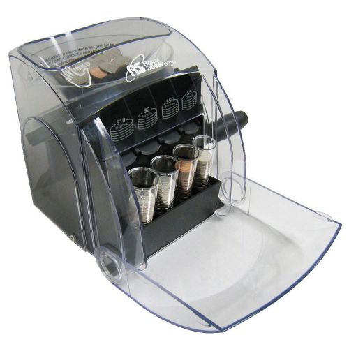 Brand New Royal Sovereign Black &amp; Clear Sort &#039;N Save Manual Portable Coin Sorter