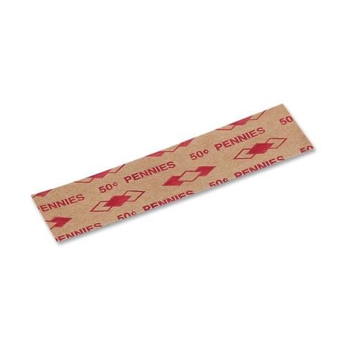 PM SecurIT $.50 Pennies Coin Wrapper - 1000 Wrap(s) - Sturdy - Kraft - Red