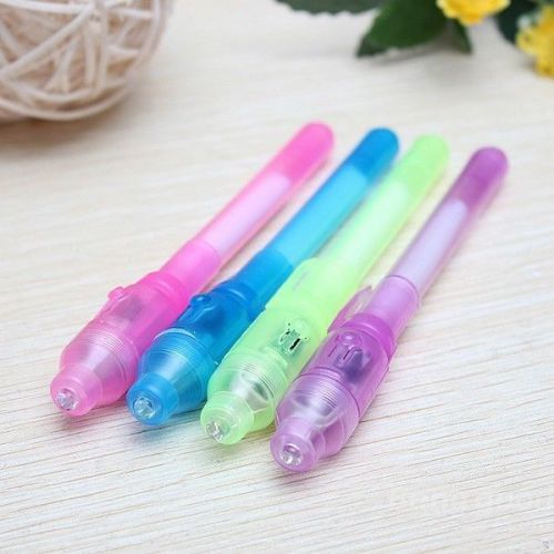 New 2 in 1 Invisible Ink Pen with UV Light - Pack of 6 Pieces - SHIPS FROM U.S.