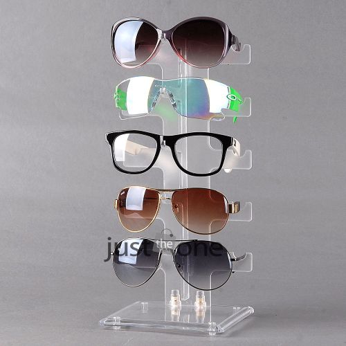 for 5 Pairs of Glasses Frame Counter Display Clear Stand Cradle Holder Plastic