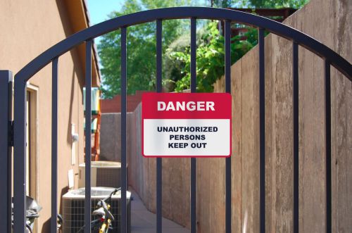 Danger unauthorized persons keep out restricted trespassing do not enter sign 03 for sale
