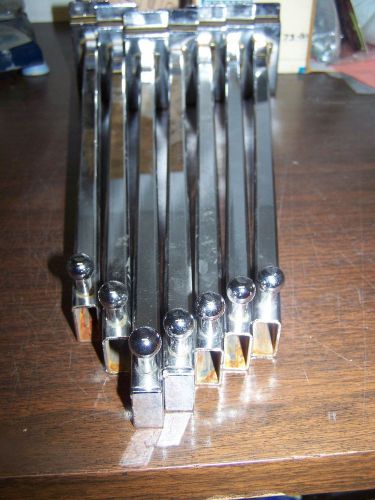 14&#034; slatwall rectangle straight arms w/ ball- lot of seven (7) chrome for sale