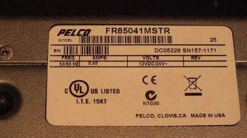 Pelco FR85041 MSTR 4 CH fiber TRANSMITT. and RECEIVE
