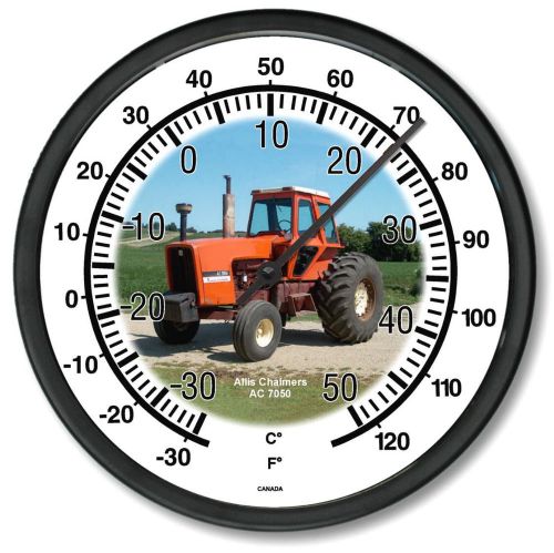 New ALLIS CHALMERS 7050 Tractor Thermometer 10&#034; Round Celcius &amp; Fahrenheit Msmt