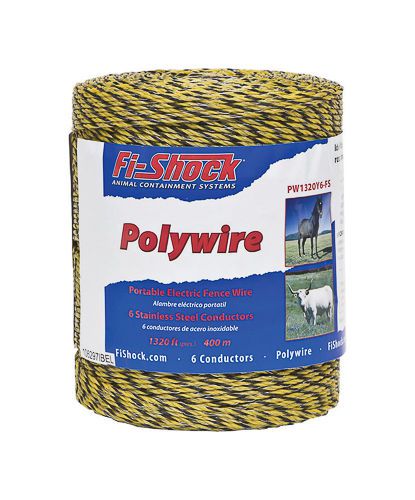FI-SHOCK PW-400 ELECTRIC FENCE POLY WIRE 1320&#039; 400M 6 CONDUCTIVE WIRES FOR POSTS