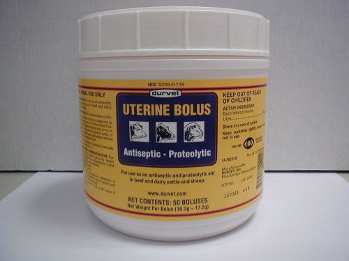 Uterine Bolus - Cattle and Sheep - Antiseptic - Proteolytic - 50 count - Durvet