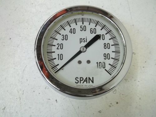SPAN SGC315-100-PSI-G-F2 PRESSURE GAUGE 0-100PSI *NEW OUT OF A BOX*