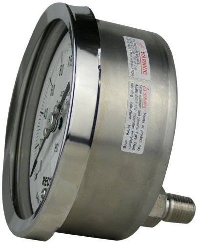 Reotemp pr25s1a4p23 heavy-duty repairable pressure gauge, dry-filled, stainle... for sale