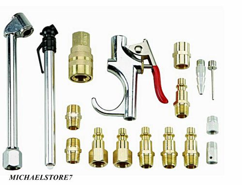 17 PIECE AIR TOOL ACCESSORY KIT PNEUMATIC AIR COMPRESSOR HOSE COUPLER