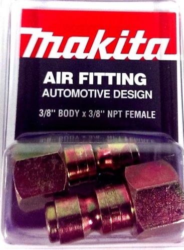 Makita 3/8&#034; body x 3/8&#034; npt f-auto air fitting yy311013-a 2pk *made in the usa* for sale