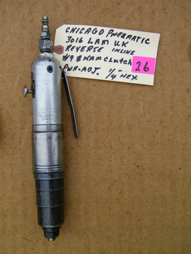 Chicago pneumatic - straight  pneumatic nutrunner-ram clutch,reverse, 1/4&#034; hex. for sale