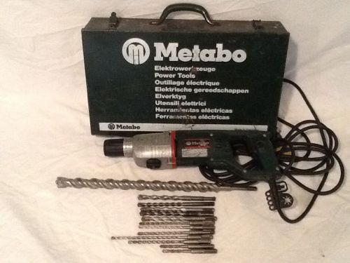 Metabo 3/4&#034; rotary hammer drill  bh e 6015 w/ drill bits for sale