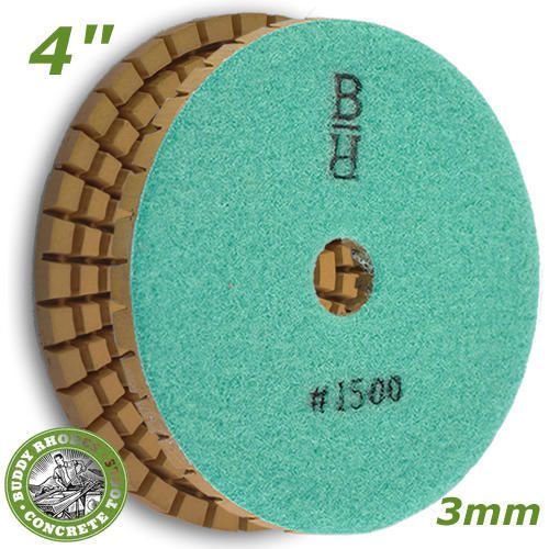 Buddy rhodes 4&#034; 1500g 3mm thick wet concrete countertop diamond polishing pad for sale