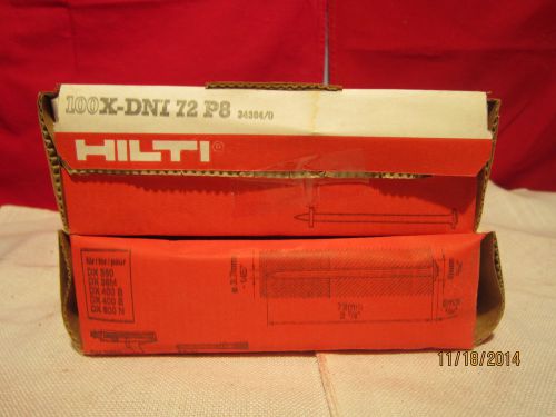 Hilti 2 7/8 &#034; Nails For Powder Actuated Tool X-DNI 72P8   two Boxes  of 100