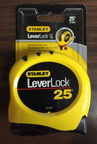 New stanley 25&#039; leverlock 1&#034; tape measure 30-825 ruler w automatic blade lock for sale