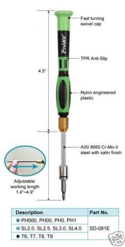 New pro&#039;s kit sd081e 12 in 1 precision screwdriver set for sale