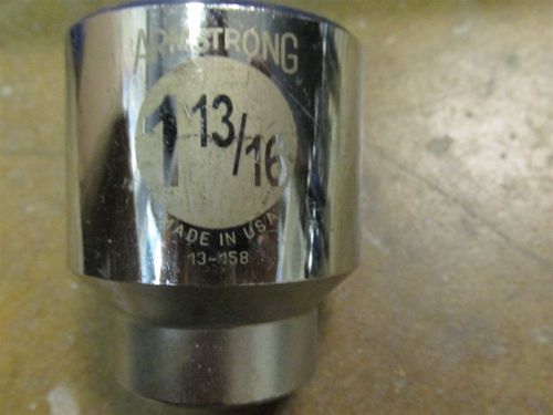 Armstrong 13-158 Chrome 1-13/16&#034; Standard Socket 12 Point 3/4&#034; Drive Made in USA