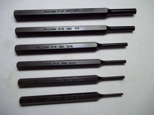 NEW 6PC WILLIAMS TOOLS PIN PUNCH SET MECHANIC MACHINIST MILLWRIGHT CHIESEL PROTO