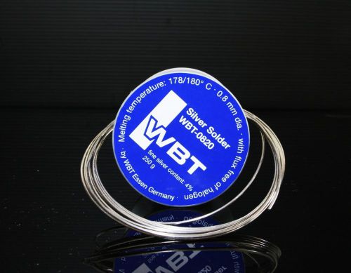 &#034;10 feet&#034; WBT -0820 0.8mm 4%Ag silver Solder FREE shipping to Worldwide