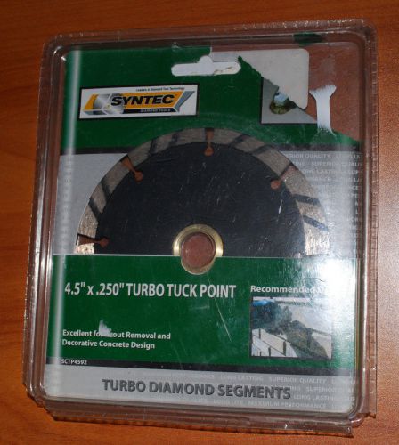 Syntec Diamond Tools 4.5&#034; x .250 &#034; Turbo Tuck Point - SCTP4592
