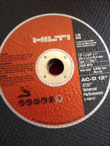 Hilti AC-D Dry Wall Stud Cutting Discs - 12&#034; Diameter - 436731 - 9 Pack