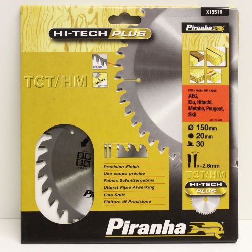 Piranha 150mm hi-tech plus tct circular saw blade 150 x 20 30t hitachi metabo for sale