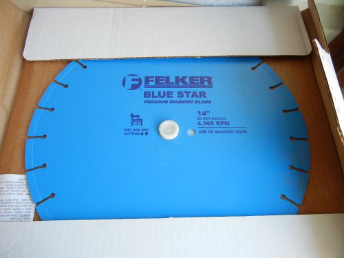 Felker 14&#034; blue star diamond masonry blade wet and dry new for sale