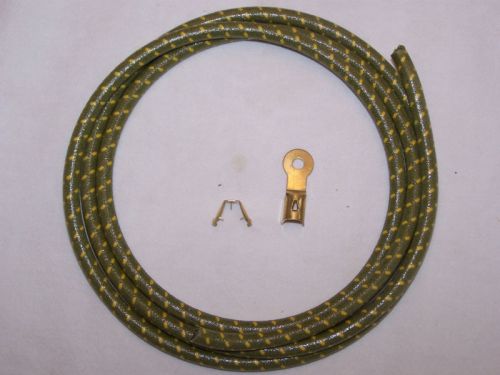 Green Spark Plug Wire Hit &amp; Miss Engine Ring End 4ft